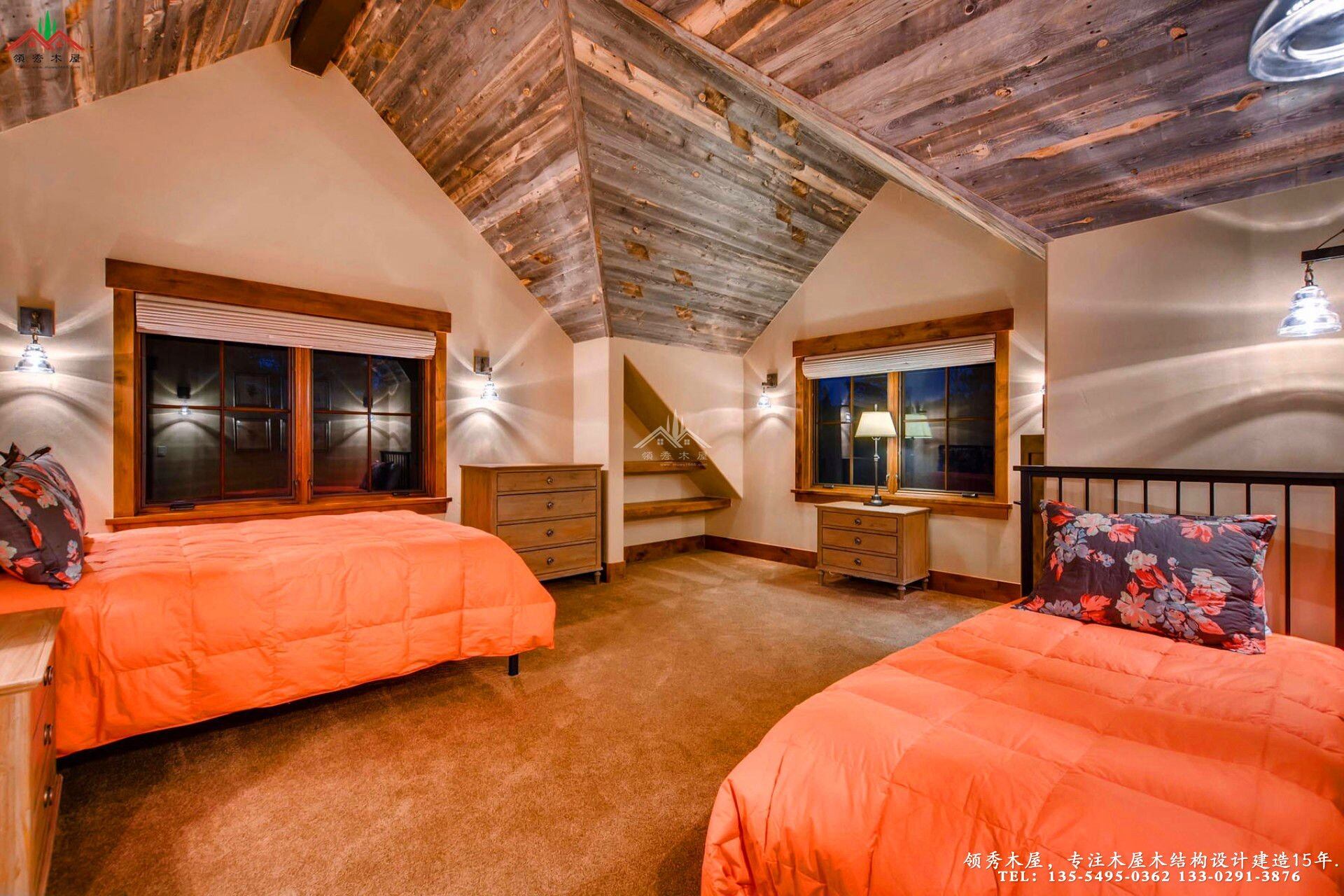 舊木裝飾外觀木屋別墅