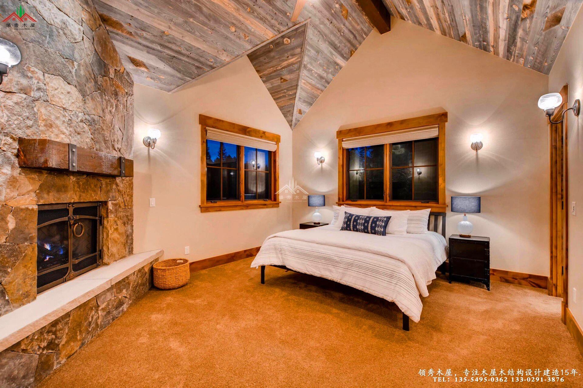 舊木裝飾外觀木屋別墅