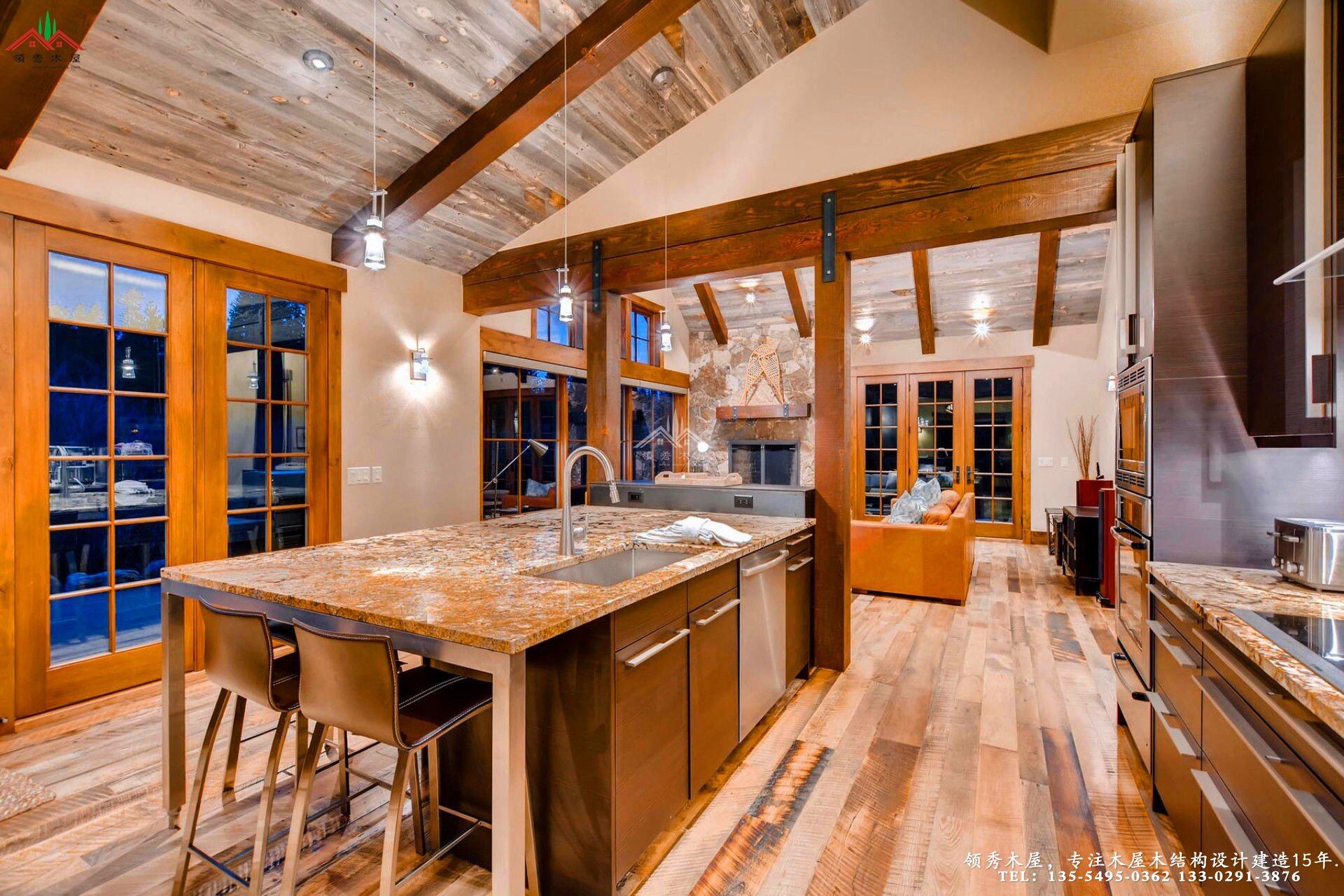 舊木裝飾外觀木屋別墅