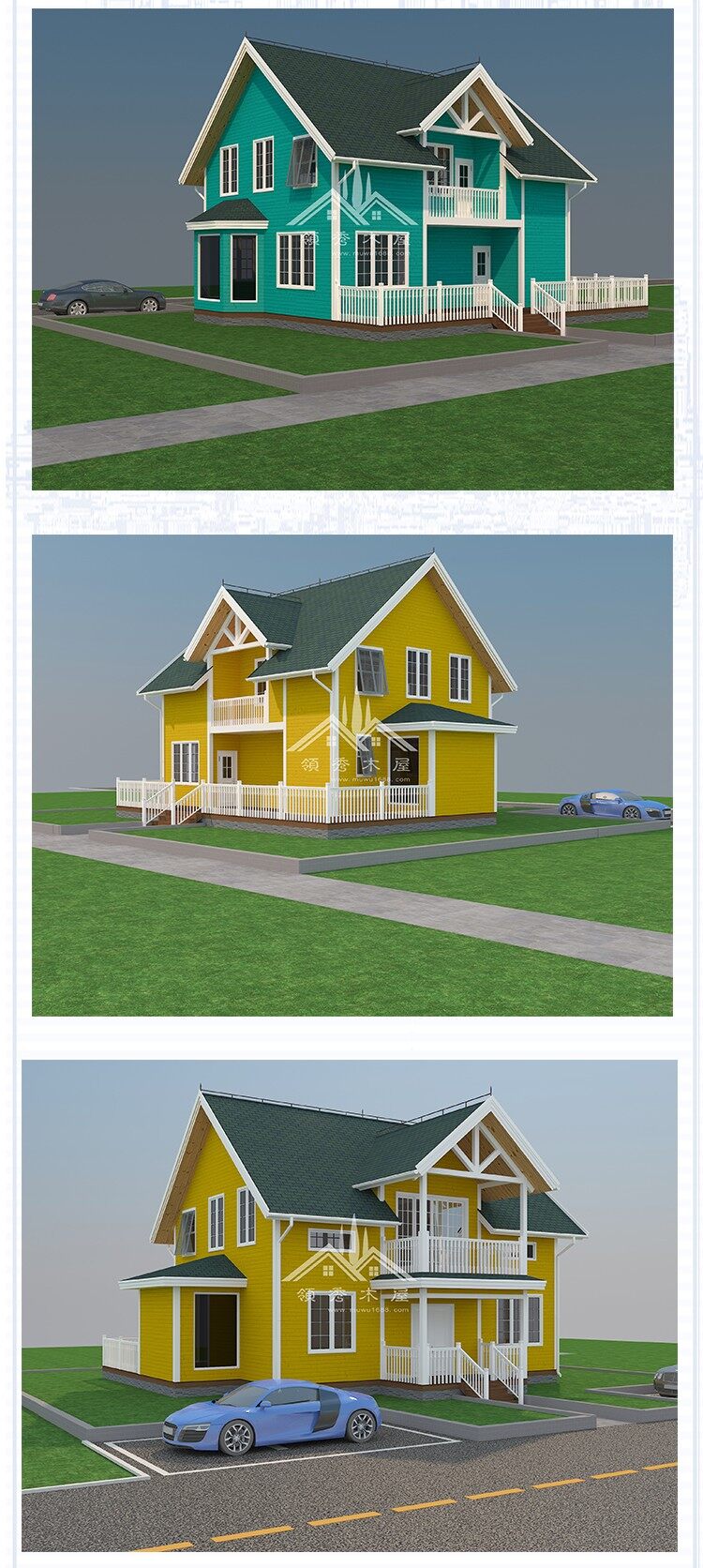 雙層輕型木屋別墅