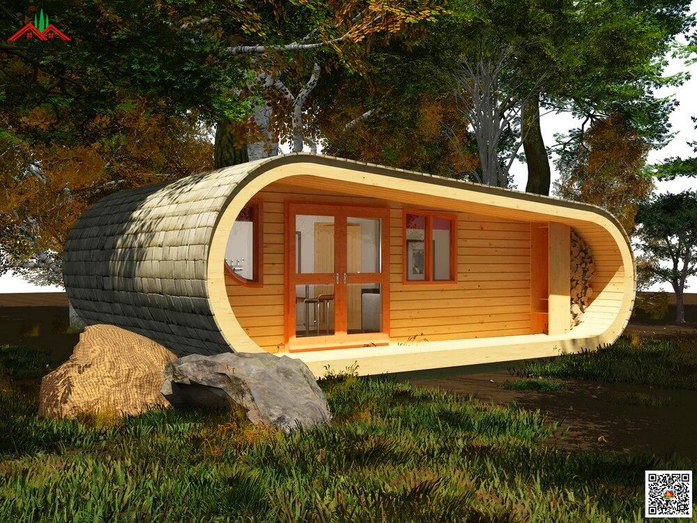 橢圓形單間配套木屋